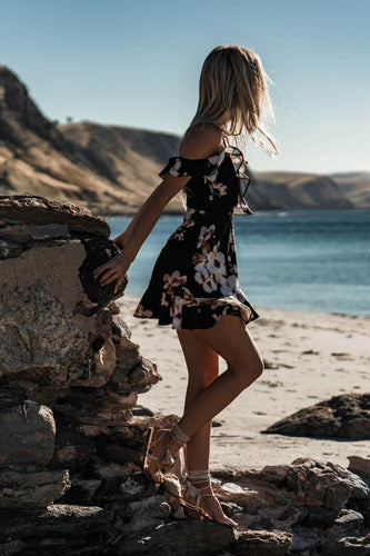 Floral Print Ruffle Tank Mini Cami Dress