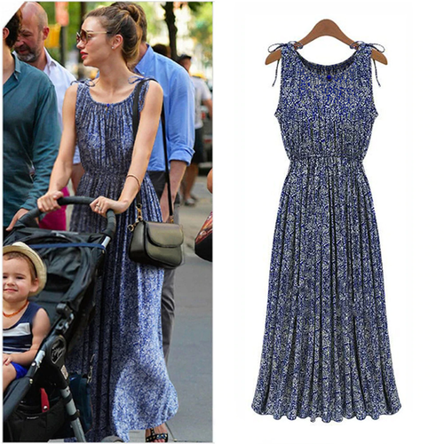 Floral Print Tie Shoulder Sleeveless Maxi Dress