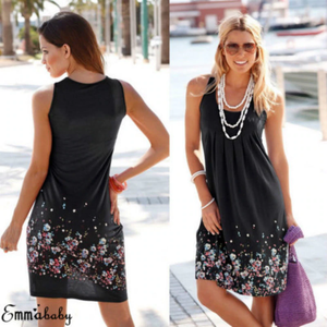 Floral Print Sleeveless Mini Dress