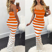 Striped Bodycon Cami Long Dress