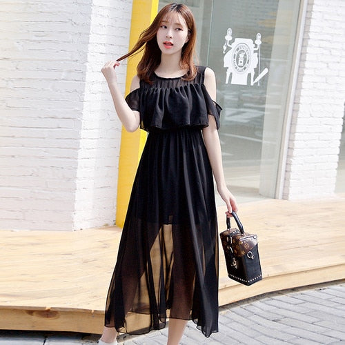 Off The Shoulder High Waist Strapless Long Dress