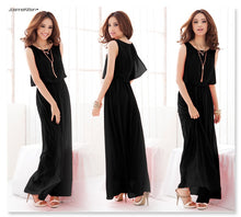 2018 Brand Women Boho Maxi Dress Chiffon Sleeveless Summer vestidos Beach Casual Maxi Dress Long Dress Top Party Sundress S-XXXL