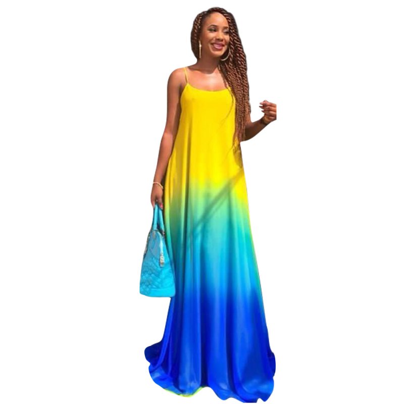 Color Cami Chiffon Long Maxi Dress