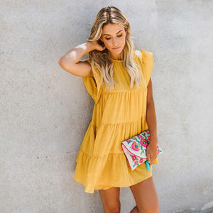 Short Sleeve O-Neck Loose Dress