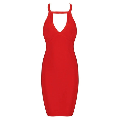 Sleeveless Halter Neck Bodycon Dress