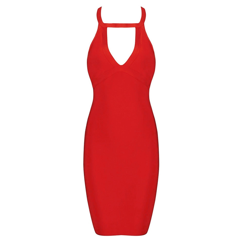 Sleeveless Halter Neck Bodycon Dress
