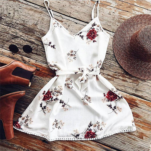 Floral Spaghetti Strap Mini Dress