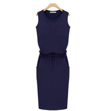 Casual Sleeveless O Neck Cotton Dress