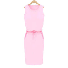 Casual Sleeveless O Neck Cotton Dress
