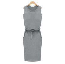 Casual Sleeveless O Neck Cotton Dress