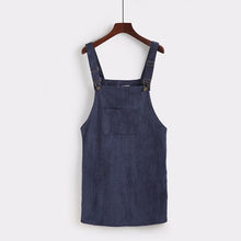 Retro Corduroy Dresses Casual Loose Dress Overall