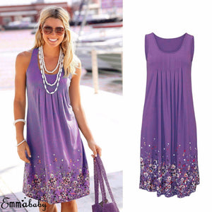 Floral Print Sleeveless Mini Dress
