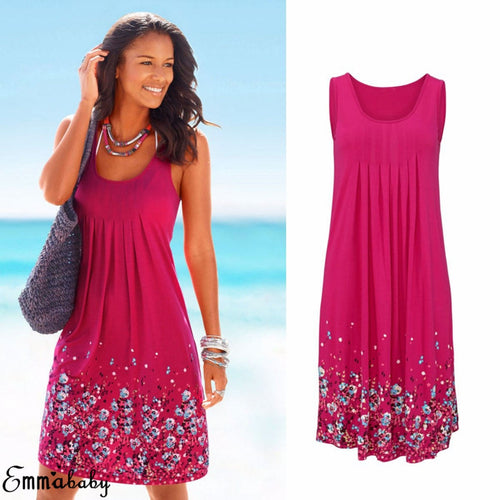 Floral Print Sleeveless Mini Dress