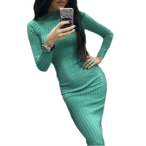 Long Sleeve Elegant Package Hip Dress