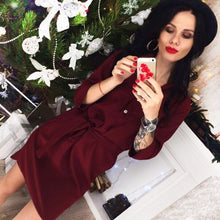 Half Sleeve Front Button Mini Dress With Belt