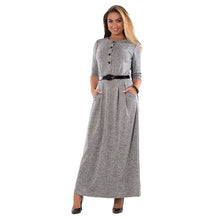 Elegant Long Sleeve Plus Size Maxi Dress