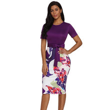 Floral Print Short Sleeve Pencil Midi Dress