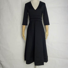 Deep V Neck Half Sleeve Midi Ball Gown Dress
