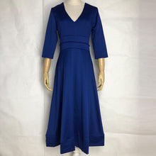 Deep V Neck Half Sleeve Midi Ball Gown Dress