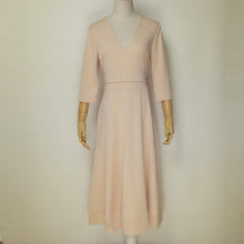 Deep V Neck Half Sleeve Midi Ball Gown Dress