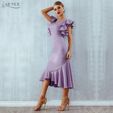 Ruffle Sleeveless Backless Bodycon Midi Dresses