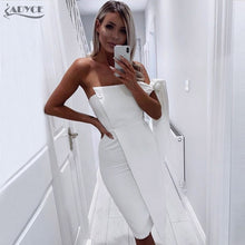 Bodycon Midi Dress With One Off Shoulder Tie