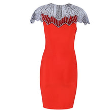 Beads Short Sleeve Bodycon Mini Dress