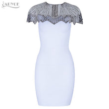 Beads Short Sleeve Bodycon Mini Dress