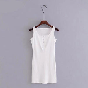O Neck Sleeveless Bodycon Mini Dress