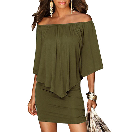 Slash Neck Off Shoulder Dress