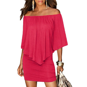 Slash Neck Off Shoulder Dress