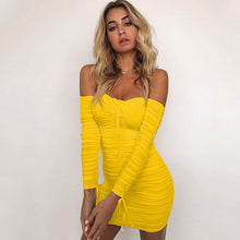 Sexy Off Shoulder Mini Dress With A Long Sleeves