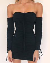 Sexy Off Shoulder Mini Dress With A Long Sleeves