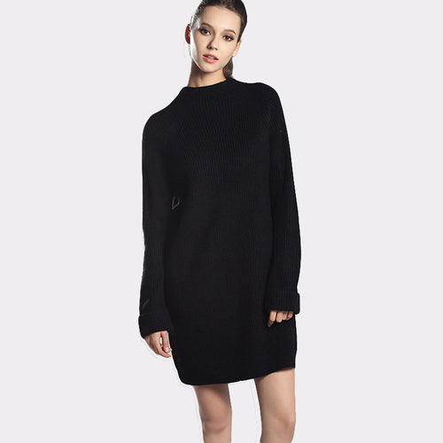 High Neck Mini Sweater Dress