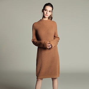 High Neck Mini Sweater Dress