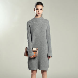 High Neck Mini Sweater Dress