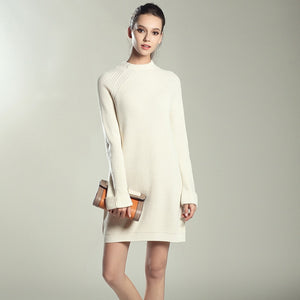 High Neck Mini Sweater Dress
