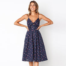Polka Dots Print Deep V Neck Cami Dress
