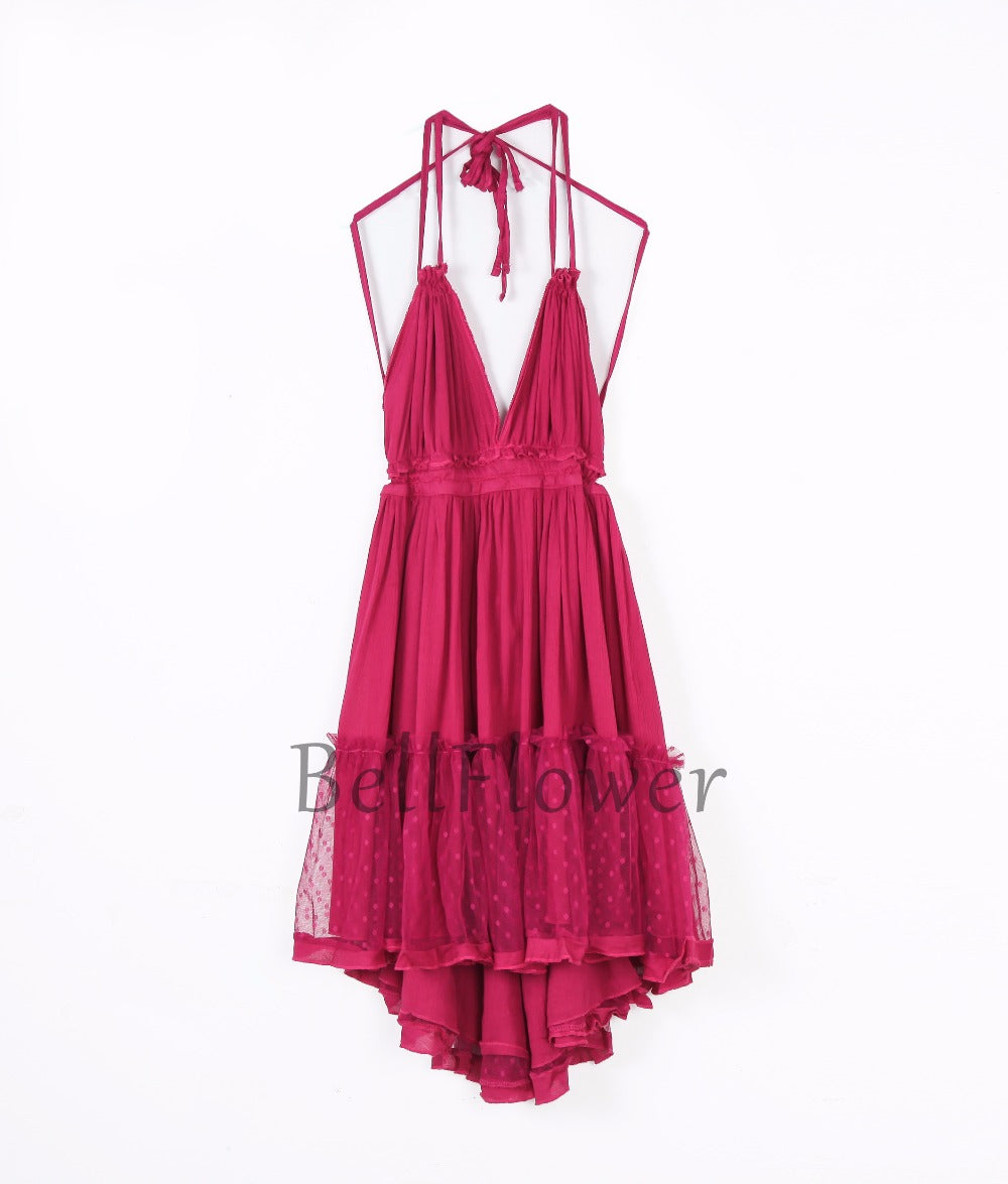 Sexy Backless Shoulder Strap Mini Dress