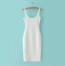 Sleeveless Back Split Stretch Bodycon Midi Dress