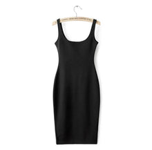Sleeveless Back Split Stretch Bodycon Midi Dress