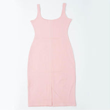 Sleeveless Back Split Stretch Bodycon Midi Dress