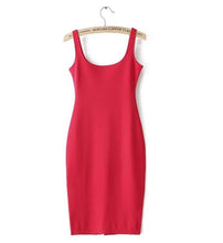 Sleeveless Back Split Stretch Bodycon Midi Dress