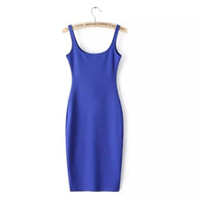 Sleeveless Back Split Stretch Bodycon Midi Dress
