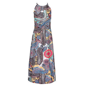 Floral Print High Neck Cami Long Dress