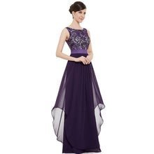 Sleeveless High Waist Lace Long Chiffon Dress