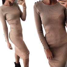 Long Sleeve Knitted Bodycon Midi Dress