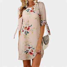 Elegant O-neck Floral Print Dresses