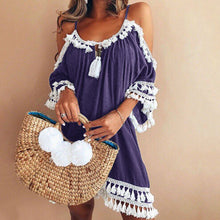 Backless Spaghetti Strap Mini Beach Dress