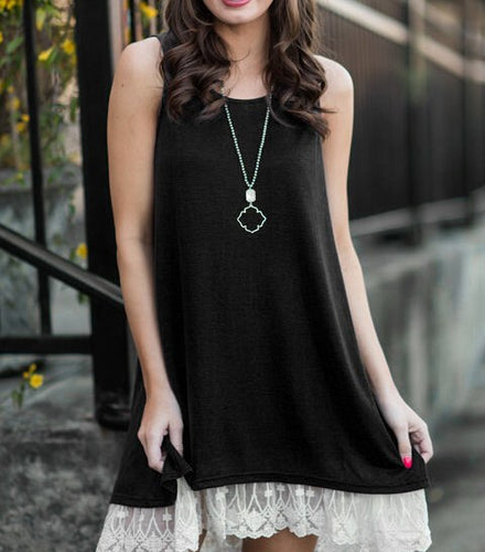 O Neck Sleeveless Casual Straight Dress